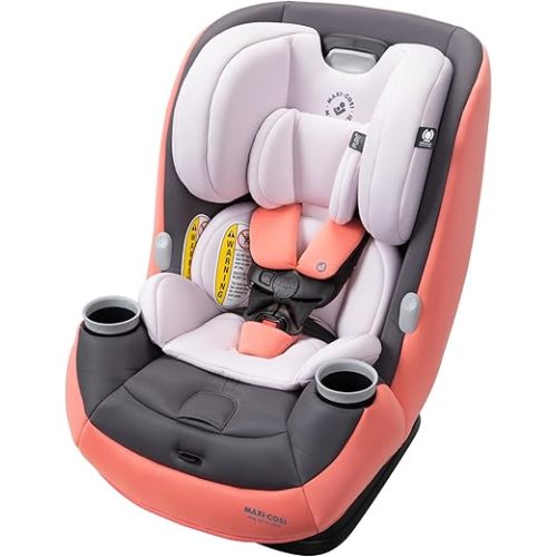 Maxi-Cosi Pria All-in-One Convertible Car Seat, Rear Facing Car Seat for Infants from 4-40 lbs, Forward Facing Car Seat up to 100 lbs in Booster Seat Mode, Coral Quartz