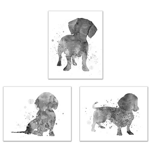 Summit Designs Dachshund Wall Art Set of 4 (8x10) Unframed Prints – Cute Dog-Themed Decor for Kids’ Rooms, Dog Lovers, and Pet-Themed Spaces – Gift for Dachshund Enthusiasts