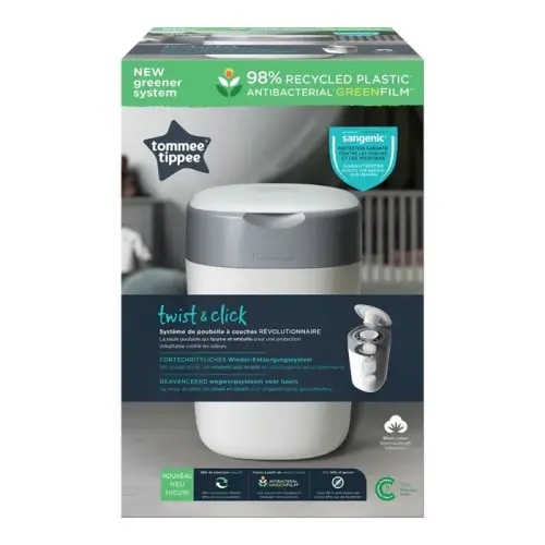 Tommee Tippee Twist & Click Nappy Disposal Unit - Cotton White | Baby Bunting AU