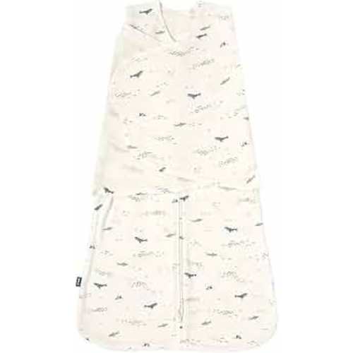 HALO 100% Cotton Sleepsack Swaddle, 3-Way Adjustable Wearable Blanket, TOG 1.5, Ocean Life, Small, 3-6 Months