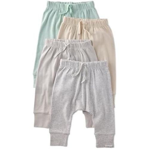 Butterblu Unisex-Baby Jordan 4-Pack Jogger Pants 100% Organic Cotton Bottoms for Boys & Girls