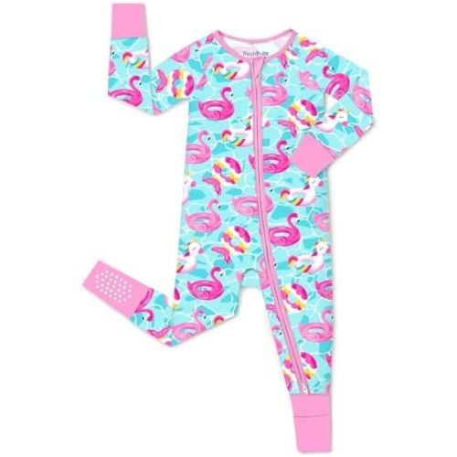 Viscose Derived from Bamboo Baby Footie Pajamas Convertible Newborn Sleeper for Baby Girl Zipper Onesie 0-24M