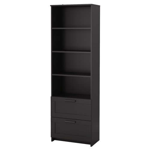 BRIMNES Bookcase - black 23 5/8x74 3/4 "