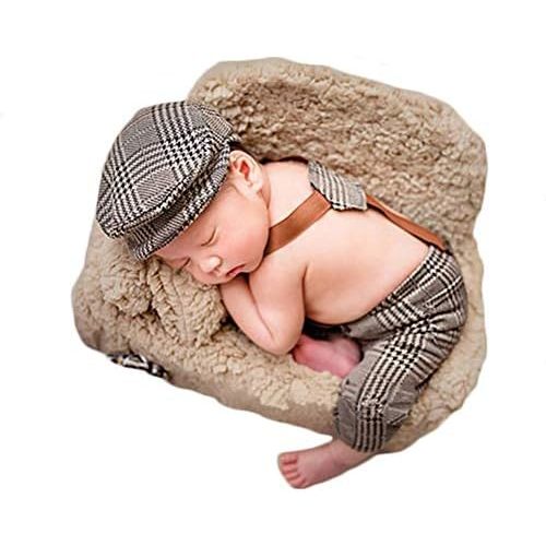 Baby Photography Props Boy Girl Blanket Stretch Wrap Swaddle For Photo Shoot Gentleman Hats Blanket Newborn Photography
