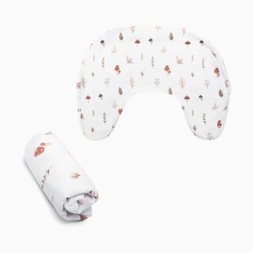 Nursing Pillow Organic Cotton Cover - Neutral Forest Floor