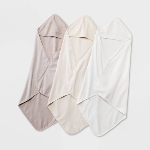Baby 3pk Muslin Hooded Towel - Cloud Island™ Pink