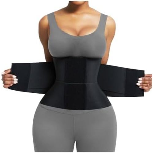 FeelinGirl Waist Trainer Belt Waist Cincher Trimmer Ab Belt Tummy Control Body Shaper with Triple Wrap Women and Men