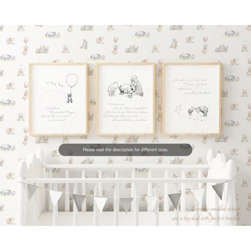 Set of 3 Winnie the Pooh Quote Nursery Print Decor Classic - Etsy
