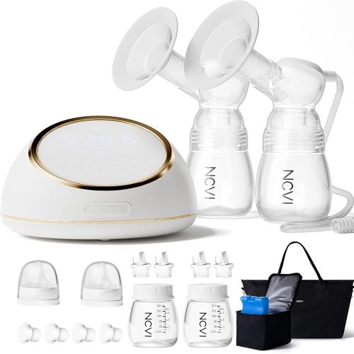 NCVI Extractor de leche eléctrico F1, microvibración VibesFlow con succión de grado hospitalario para más comodidad y flujo, succión y ritmo ajustables independientemente, kit de lactancia materna con
