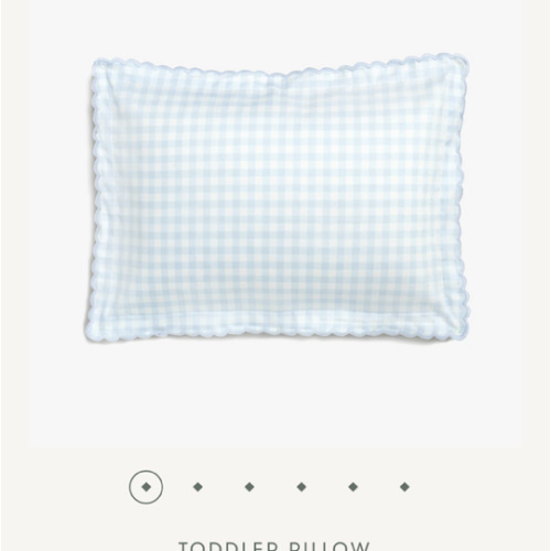 Picnic Gingham Toddler Pillow - Blue | Gooselings
