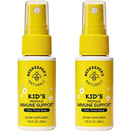 Beekeeper's Naturals Kids Propolis Throat Spray 95% Bee Propolis Extract - Natural Immune Support & Sore Throat Relief, Antioxidants & Gluten-Free, 1.06 oz (Pack of 2)
