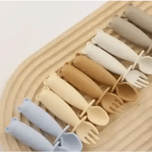 BPA Free Silicone Teether Sili Fork & Spoon Set