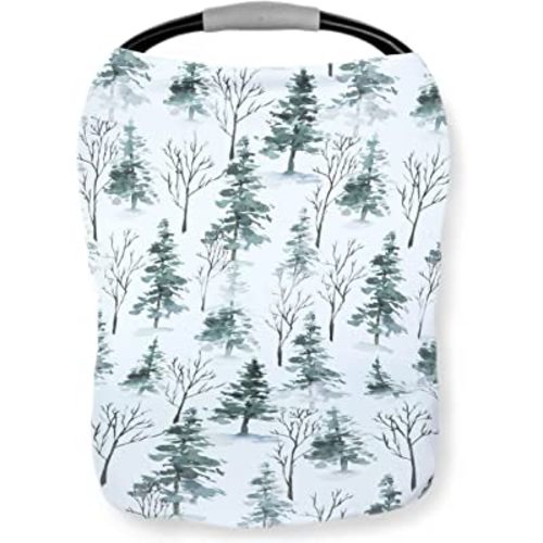 Pobi Baby Premium Multi-Use Cover - Nursing Cover, Baby Car Seat Covers, Shopping Cart, High Chair, and Breastfeeding Cover - Ultra-Soft, Stretchy, Woodland Scarf for Baby and Mom (Magical Woods)