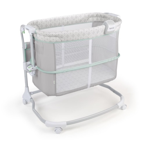 Ingenuity Adjustable Baby Bassinet with Mattress & Storage Pocket, Bedside Dream & Grow, Green