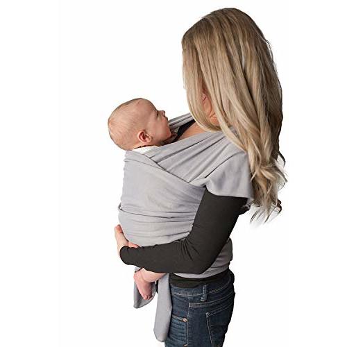 Baby Wrap Carrier, Easy to Put On-Sling, Swaddle Close Comfort - Adjustable Breastfeeding Cover - Lightweight Sling Baby Carrier for Infant - Soft, Comfortable & Breathable (Heather Gray)