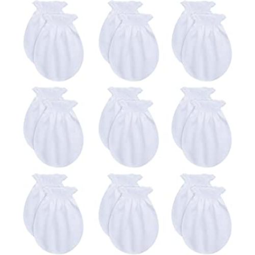 RATIVE Newborn Baby Cotton Gloves No Scratch Mittens For 0-6 Months Boys Girls