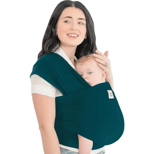KeaBabies Baby Wrap Carrier - All in 1 Original Baby Carrier Newborn to Toddler Sling, Easy to Wear, Hands Free Bonding, Lightweight, Breathable Infant Wraps (Peacock Blue)