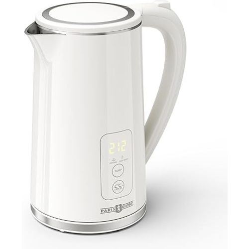 Electric Tea Kettle, PARIS RHÔNE1.7L Temperature Control Electric Kettle, 4H Keep Warm Water Boiler with 6 Presets, LED Screen Electric Kettles for Boiling Water, Boil-Dry Protection, BPA Free