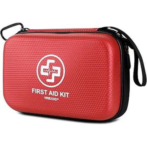 VRIEXSD Premium First Aid Kit, 320 Piece Waterproof Hard Shell Eva First Aid Kit for Home, Camping, Cars, Hiking, Travel, Businesses & Outdoor Emergencies - Emergency Medical Kits (Red)