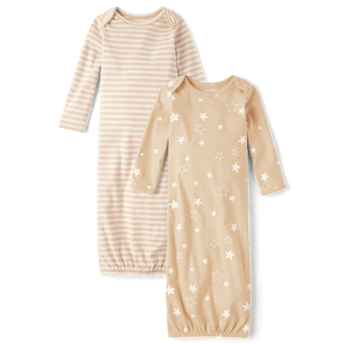 Baby Star Sleeper Gown 2-Pack - Tan
