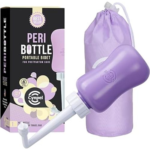 Peri Bottle - Portable Travel Bidet for Men or Women - FSA HSA Eligible - Labour and Maternity Hospital Bag Essentials - After Birth Recovery Tools for Postpartum Mum - Perineal Spray Bottle