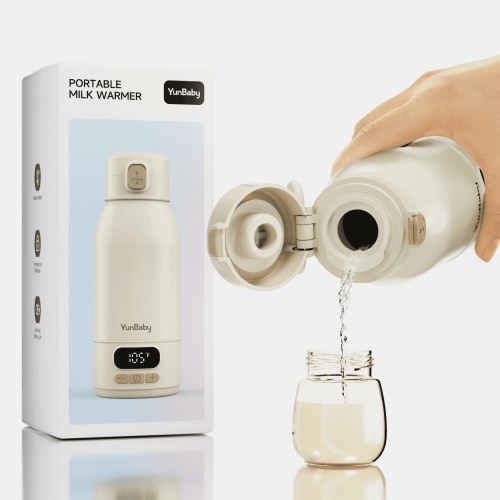 YunBaby Portable Bottle Warmer, 17oz Travel Warmer for Milk & Water, Fast Heating with Temperature Control, Leakproof Insulated Design, Baby Essentials