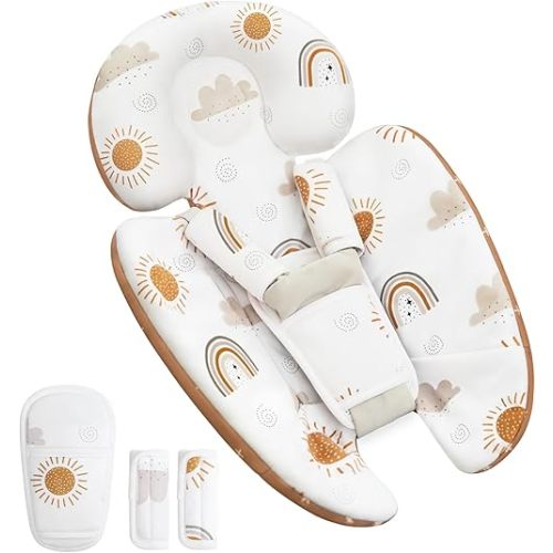 Infant Insert Compatible with 4moms Mamaroo Swing and Graco Swing, Newborn Insert Head & Body Support Cushion,Breathable Soft Fabric, Reversible Design, Machine Washable, Rainbow