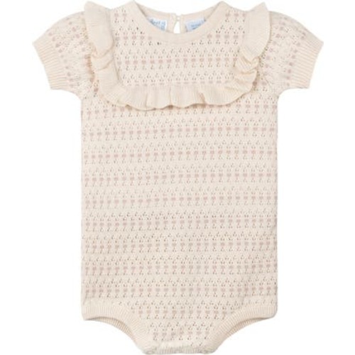 Floral Jacquard Pointelle Knit Cotton Bodysuit, 3M