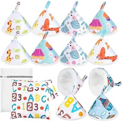 12 Pcs Flannel Pee Covers for Baby Boys with Storage Bag & Laundry Bag, Reusable Peepeeteepe Baby Boy, Strong Absorbent Pee Shield Pee Tent for Diaper Changes for New Parents Gift(B)