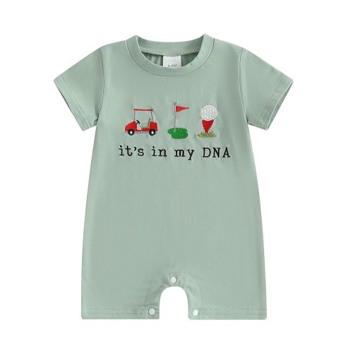 Baby Boy Girl Summer Clothes Short Sleeve Golf/Baseball Embroidery Romper Jumpsuit Cute Newborn One-piece Outfit