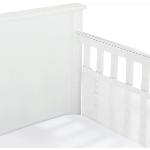 BreathableBaby Breathable Mesh Liner for Full-Size Cribs, Classic 3mm Mesh, White (Size 2FS Covers 2 Sides)