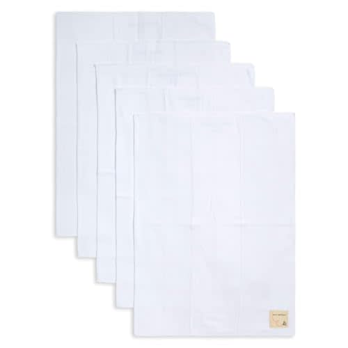 Burt's Bees Baby Burp Cloths, 100% Organic Cotton Extra Absorbent Soft Fabric, Large Drool Cloths 17 x 11.75 in, 5-Pack