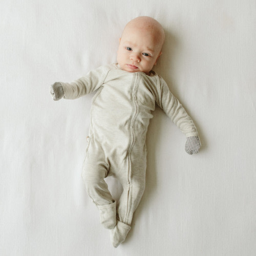 Goumi Kids Grow With You Footie- Snug Fit - Storm Gray, Newborn