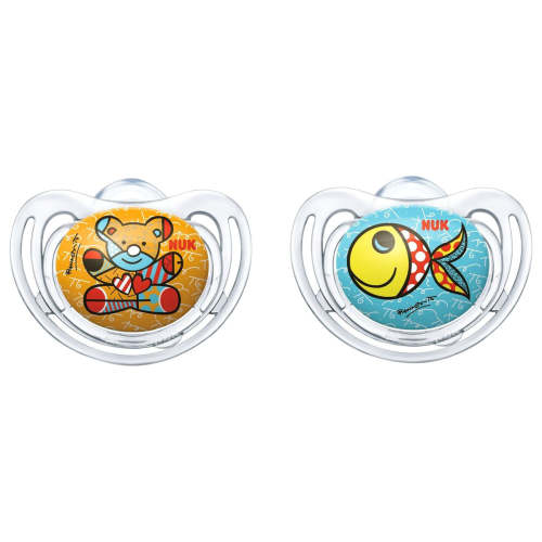 NUK PACIFIER SET (BEAR+FISH) 6-18 MONTHS