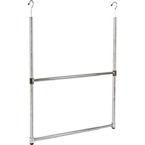 Oceanstar ACR1538C 2-Tier Portable Adjustable Rod Closet Hanger, Chrome