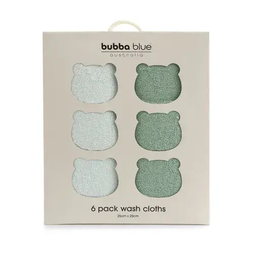 Bubba Blue Sundae Face Washer 6 Pack Greentea | Baby Bunting AU
