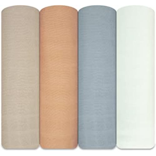 Mom Beebi Muslin Swaddle Blankets, Soft Silky Swaddle Blanket, Breathable and Skin-Friendly Baby Blankets for Boys & Girls, 4-Pack Unisex Baby Blankets, 47 x 47 inches