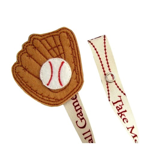 Baseball Glove Pacifier Clip, Baseball, Boy Pacifier Clip, Pacifier Holder, Binky Clip, Baby Gift, Paci Clip, Universal Pacifier, pcsports01
