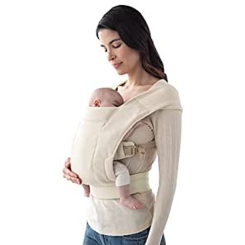 Ergobaby Embrace Cozy Newborn Baby Wrap Carrier -Cream - Ponte Knit