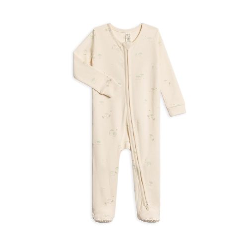 Colored Organics Baby Zip-Up Footed Sleeper with 2-Way Zipper - Newborn Organic Cotton Pajamas