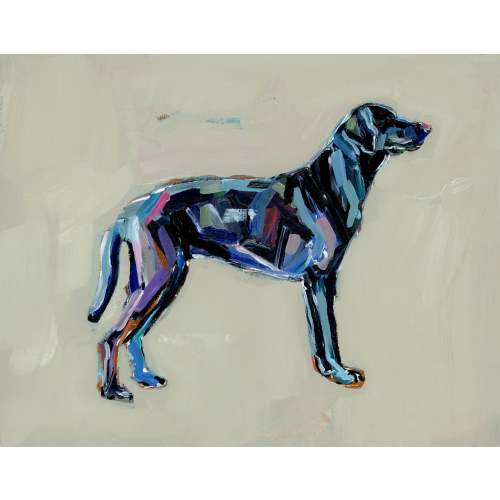 "Black Lab (tan background)" print
