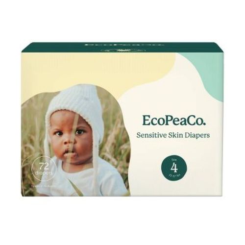EcoPeaCo. Bamboo Disposable Diapers Made with Organic Bamboo and Viscose - Size 4 - 72ct