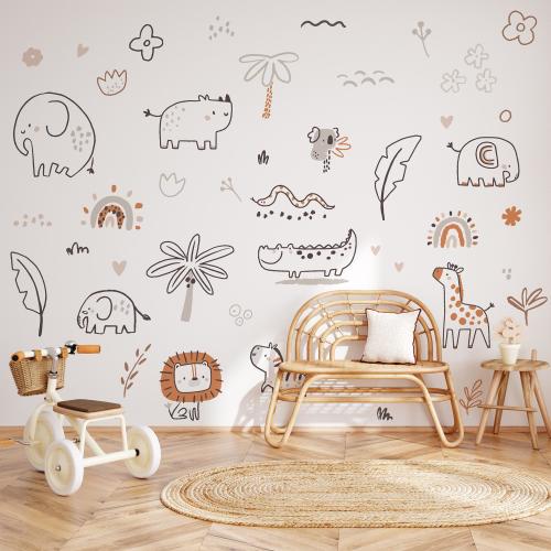Safari Nursery Wall Decals – Peel and Stick Jungle Animals