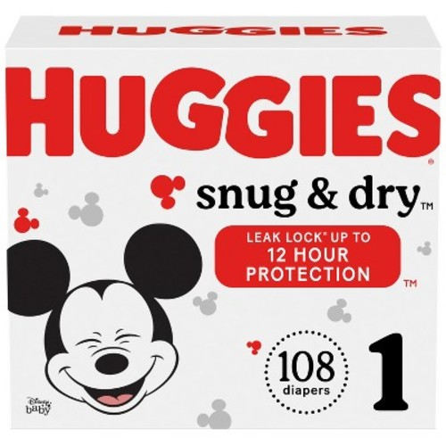 Huggies Snug & Dry Baby Disposable Diapers – (Select Size and Count), Size: 1
