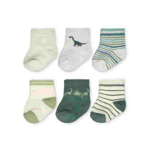 Carter's Child of Mine, Newborn Boy Dino Socks, 6 Pack, 0-6M