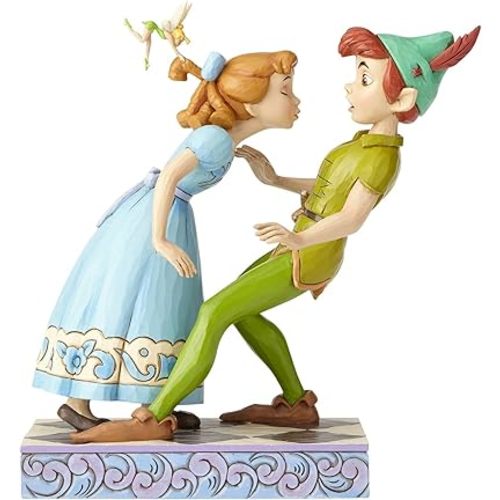 Enesco Disney Traditions by Jim Shore 65th Anniversary Peter Pan and Wendy Stone Resin, 7.4” Figurine, 7.4 Inches, Multicolor