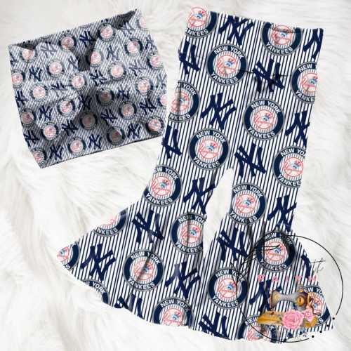 New York Yankees baby bummies, flare pants, skirt or Headwrap
