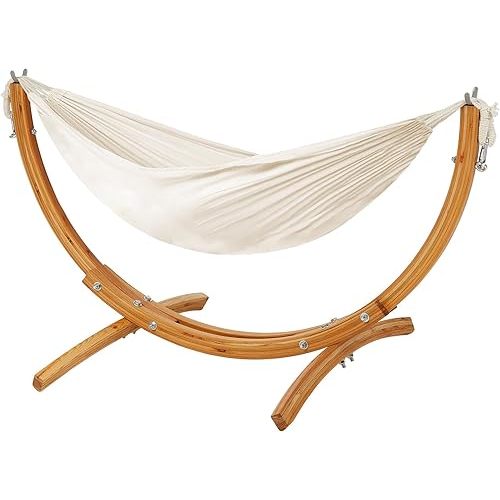 FUNLIO Wooden Hammock with Stand for Kids 3-5 Years, Premium Solid Wood Kids Hammock Chair Stand, Stable Structure, Wider & Longer Children Hammock, 220lbs Capacity, CPC Certified