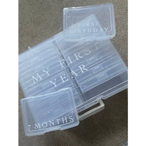 Personalised Baby Photo Box Completed | 16 Smaller Inserts | Organisation | Storage | Babyshower Gift | Keepsake Box | Milestones | 1st Year