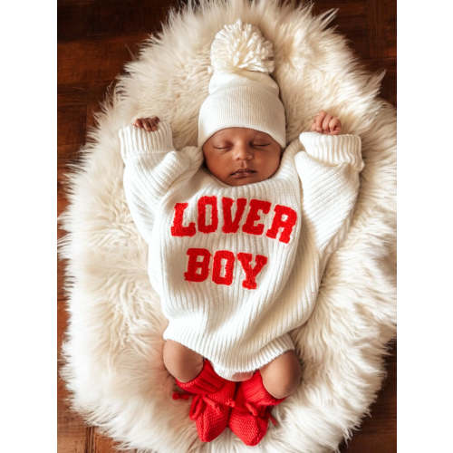 Knit Sweater, Lover Boy White
